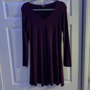 Express Plum Tunic Long Sleeve Dress